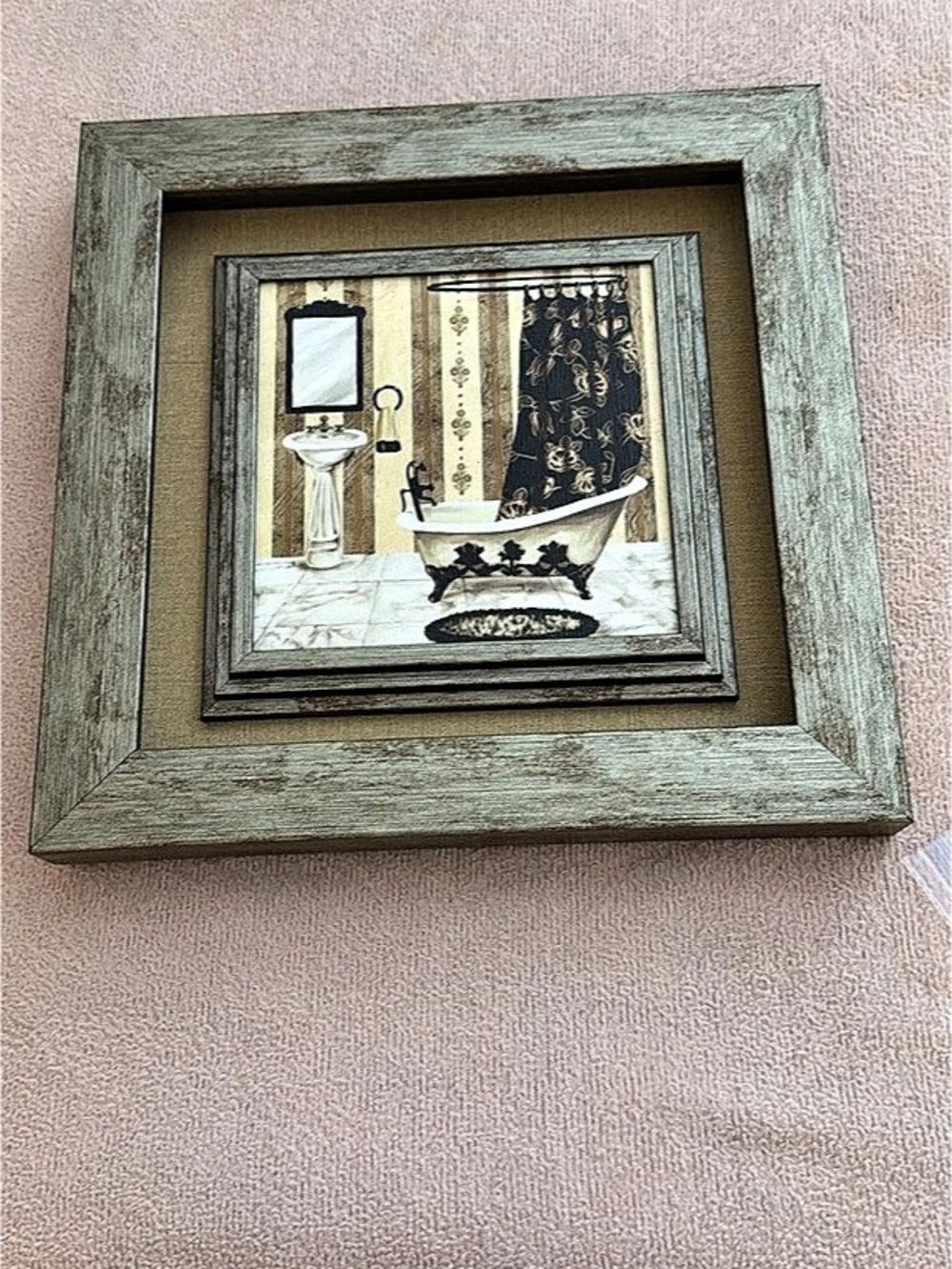 Framed Decorative Wall Art in Brown & Green